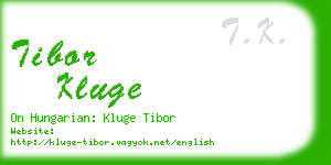 tibor kluge business card